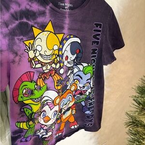 Five Nights at Freddy’s (FNAF) Women’s Graphic T-Shirt - Purple Tie-dye.